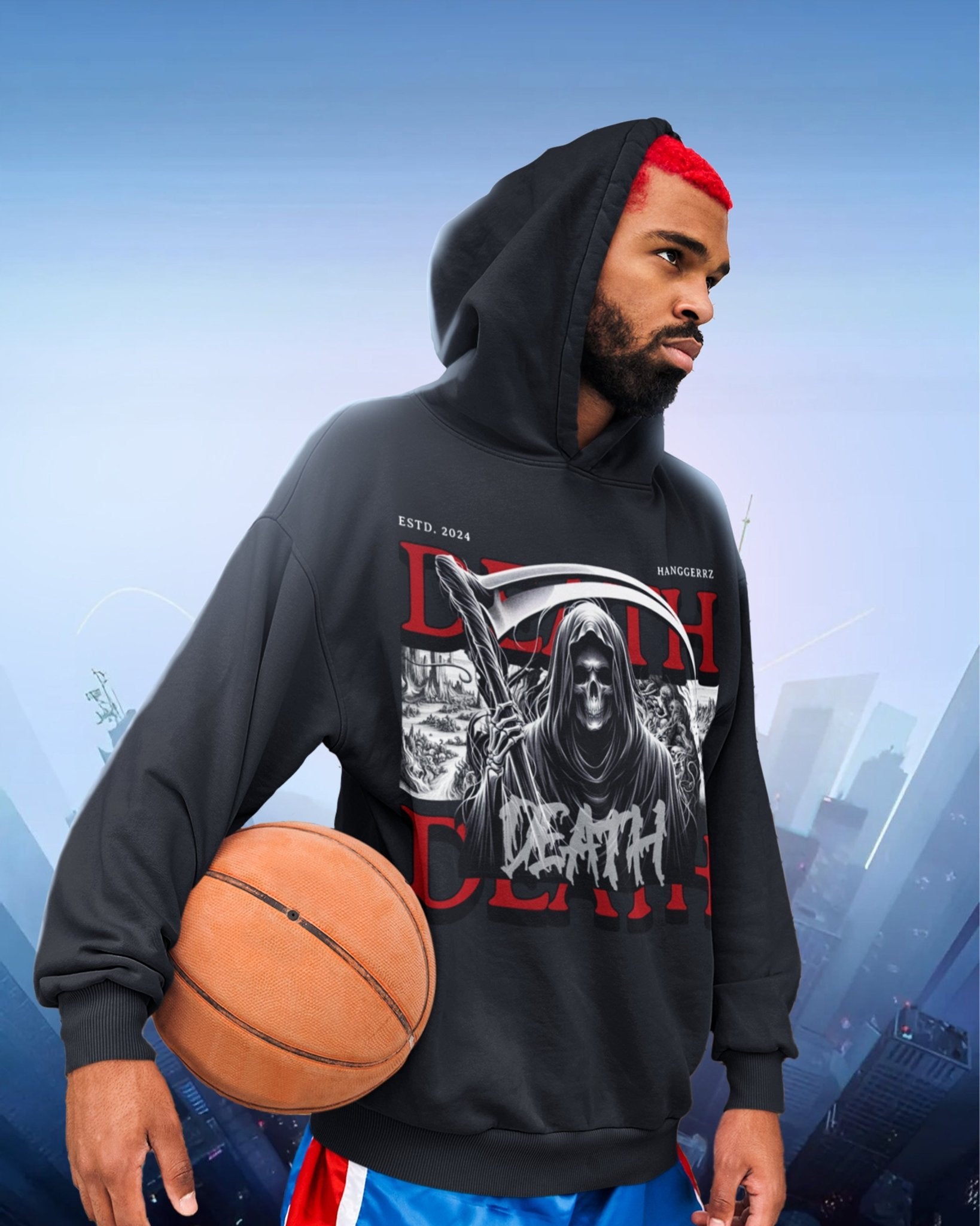 Death Heavyweight Hidden Pocket Fleece Hoodie - Hanggerrz