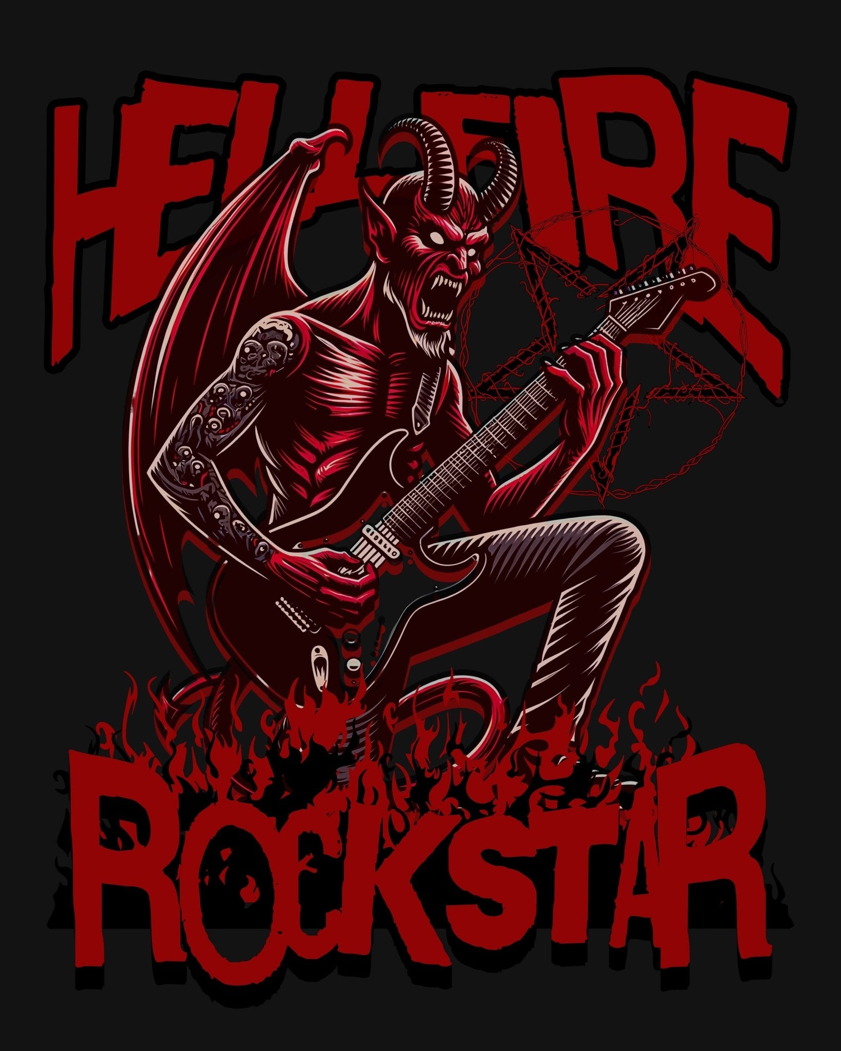 Hellfire Rockstar Streetwear Oversized Sweatshirt - Hanggerrz