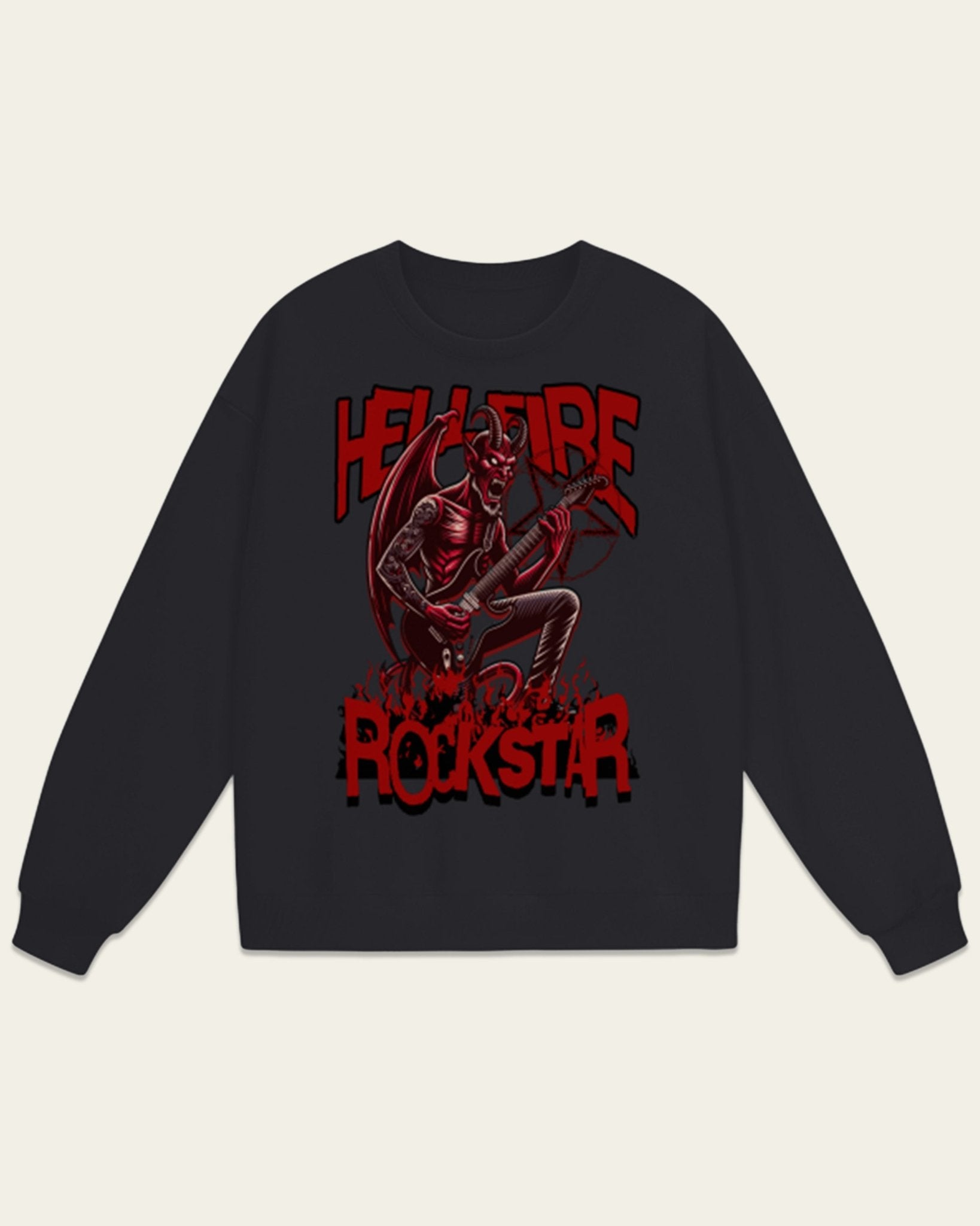 Hellfire Rockstar Streetwear Oversized Sweatshirt - Hanggerrz