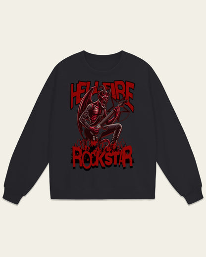 Hellfire Rockstar Streetwear Oversized Sweatshirt - Hanggerrz