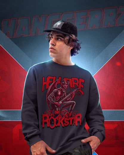 Hellfire Rockstar Streetwear Oversized Sweatshirt - Hanggerrz