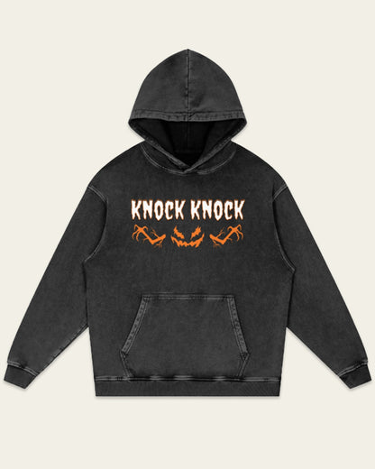 Knock Knock Acid Wash Oversize Hoodie - Hanggerrz