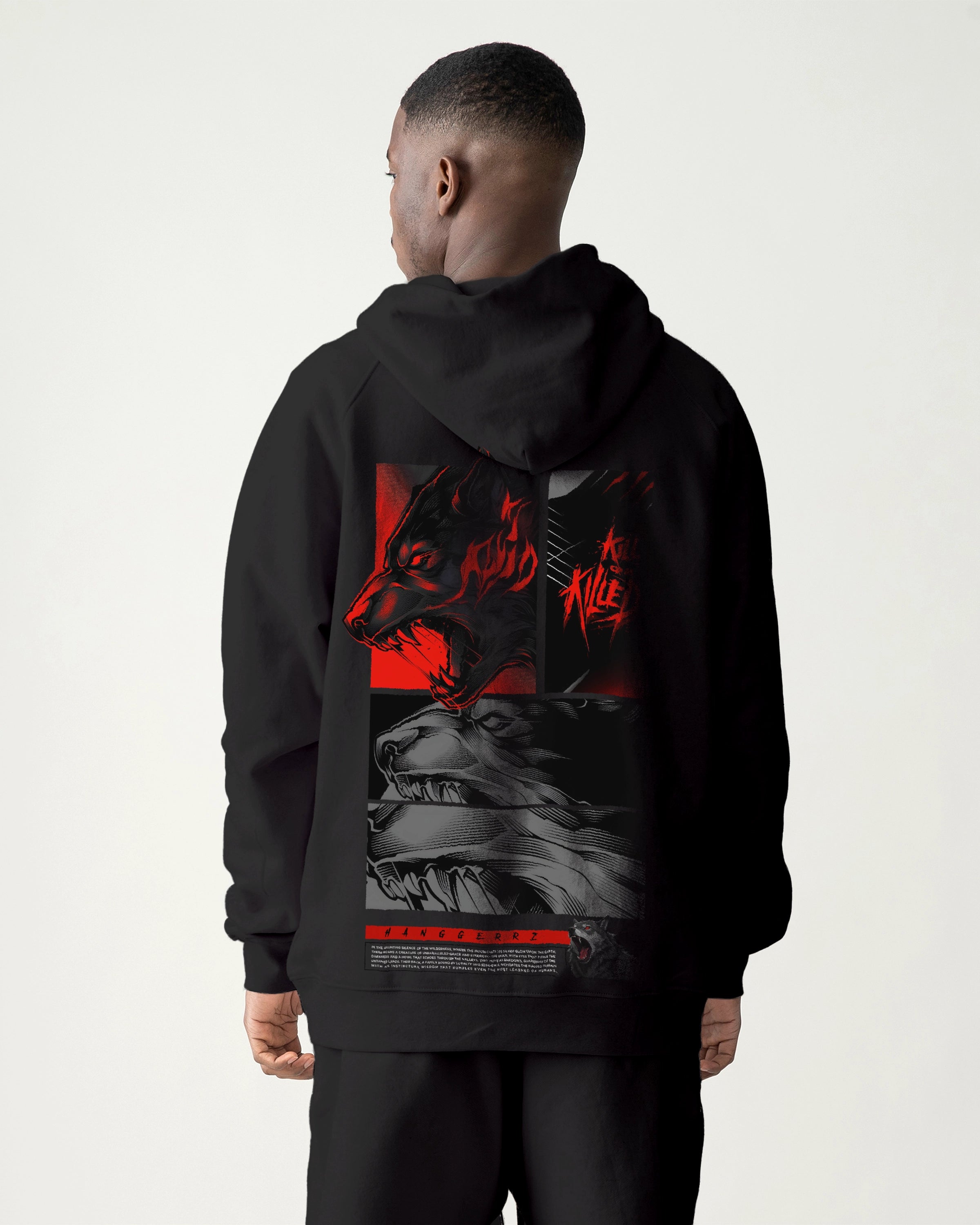 Killed Black Streetwear Unisex Fleece-Lined Hoodie