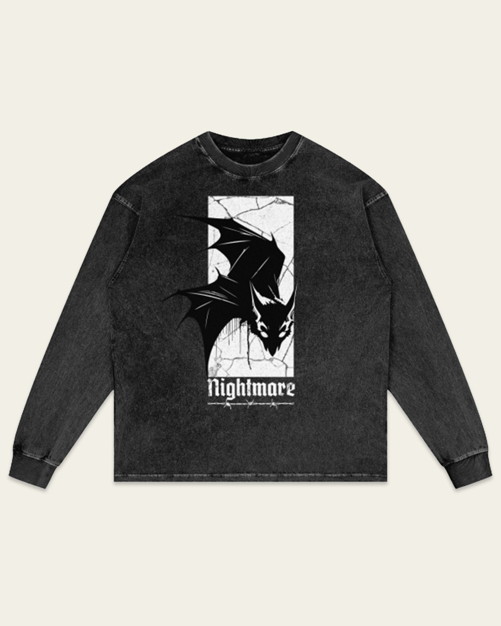 Nightmare Oversize Long Sleeve Tee - Hanggerrz